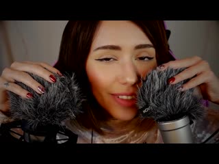 asmr scratching fluffy mic, upclose whispering, hand movements to help you relax