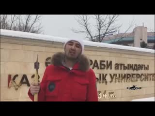 kazakh cuts a bust of lenin