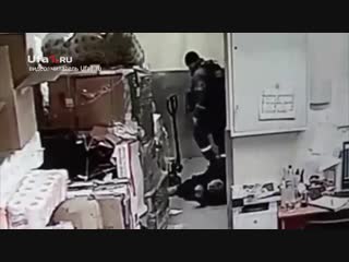 the store security guard beat the man to death.