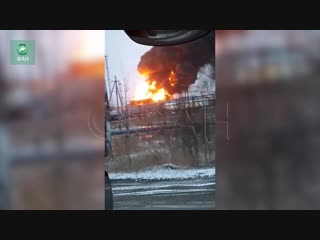 a fire at an oil depot in khmao