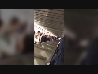 there is a new video of the collapse of the escalator with the russians in the roman subway