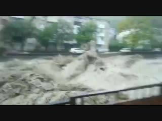 cars floating through the streets of tuapse filmed