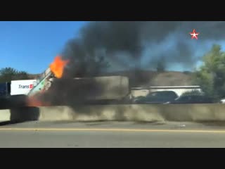 wwii plane crashes on california highway